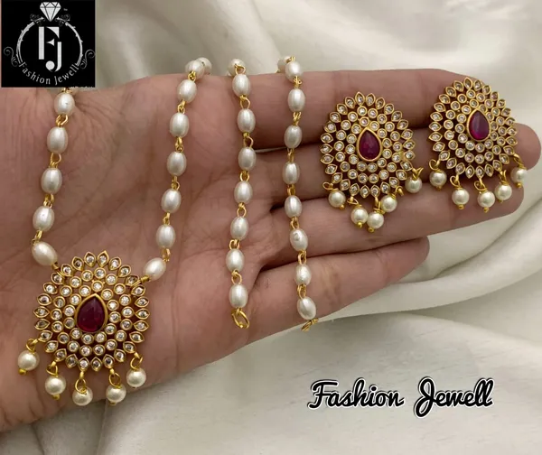 Newly_launched_single_line_pearl_Mala__with_Earring