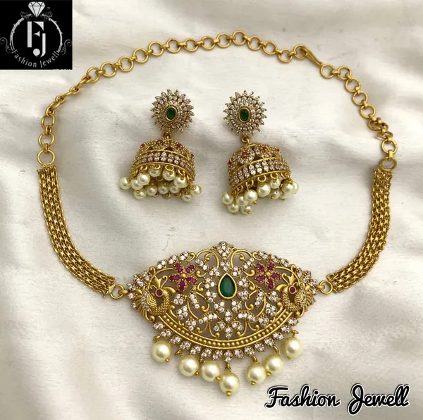 Latest__High_Neck_Ad_matte_Choker_set