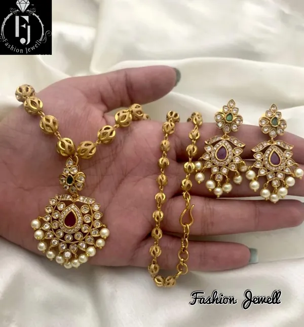 Elegant_AD_Design_Ball_Chain_Necklace_Set_For_Women.