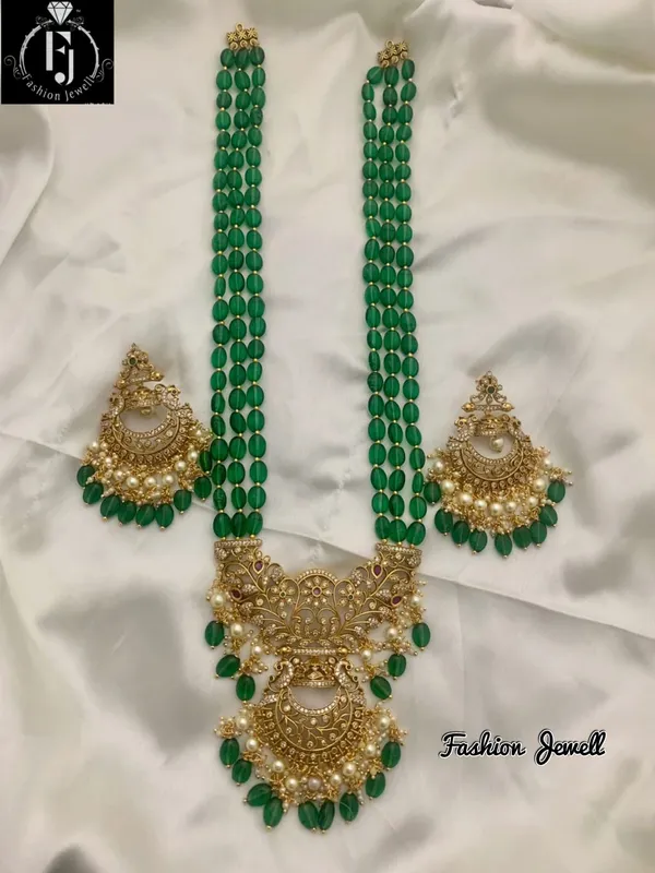 ZEEL_GREEN_BEADS_LONG_NECKLACE_SET