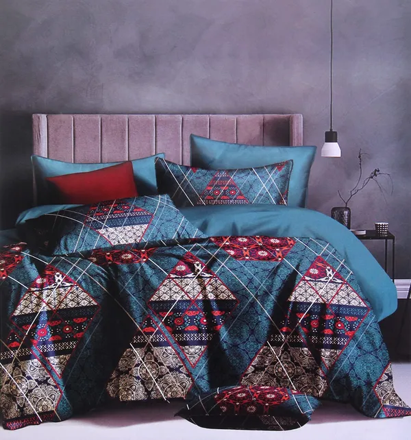 GREEN_Pure_Cotton_Bedsheet_Two_Pillow_Covers_Included_90X96_inches