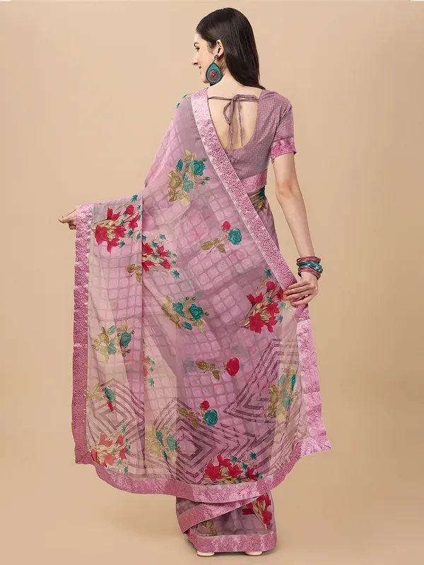 Lilac_pink_colour_printed_heavy_georgette_saree