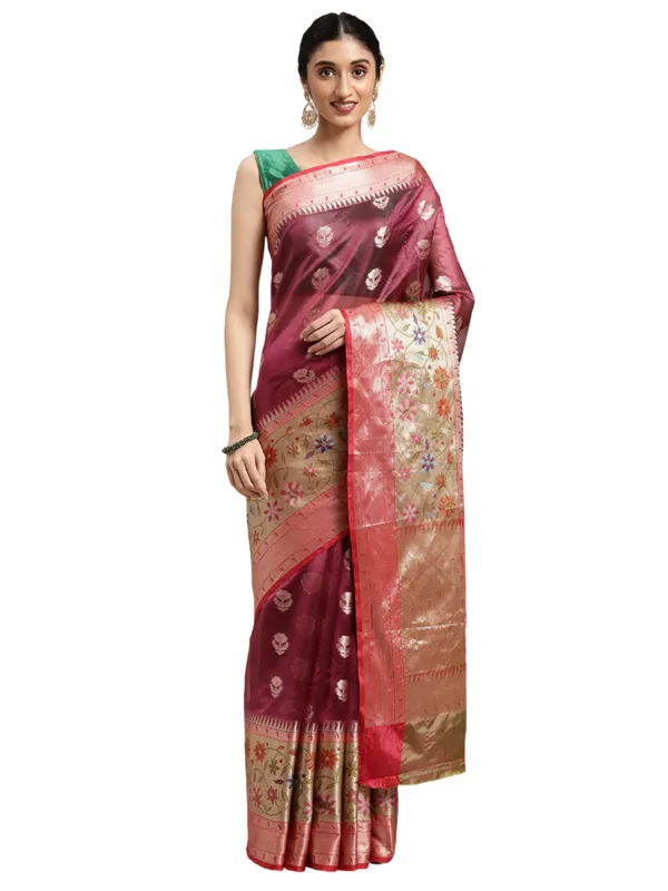 Magenta_Art_Silk_Banarasi_Sarees_For_Women