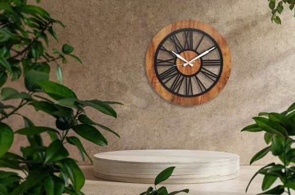 LASER_CUT_WOODEN_WALL_CLOCK_IVORY_BLACK__INCH_PSM_1106