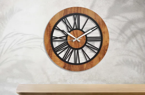 LASER_CUT_WOODEN_WALL_CLOCK_IVORY_BLACK__INCH_PSM_1106