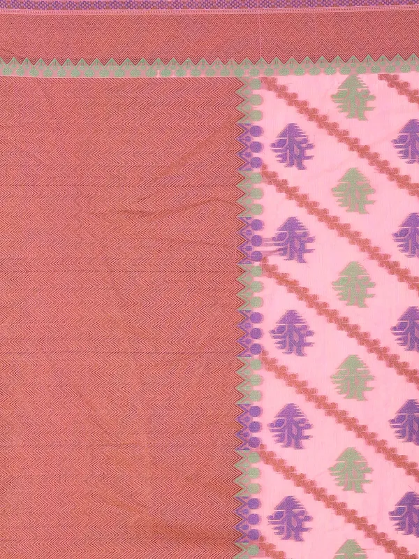 Pink_Cotton_Blend_Banarasi_Sarees_For_Women