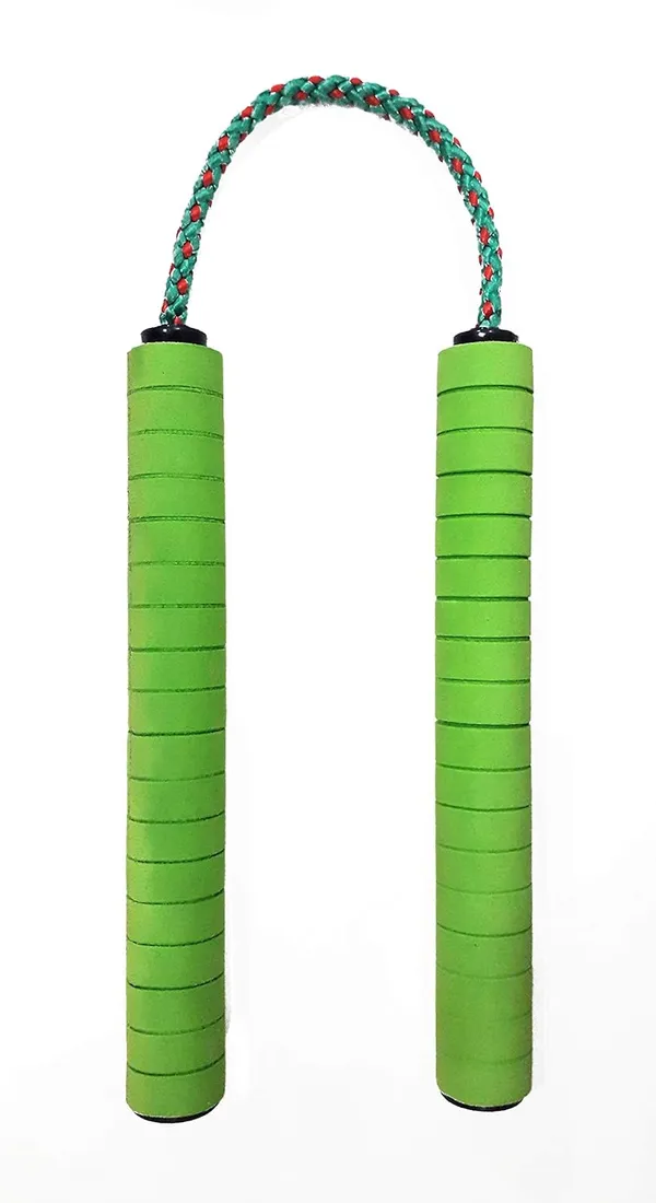 Green_Foam_Handled_Ball_Bearing_Rope_Nunchaku