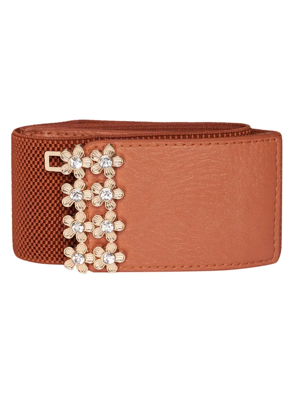 Tan_Artificial_Leather_Belt_For_Women