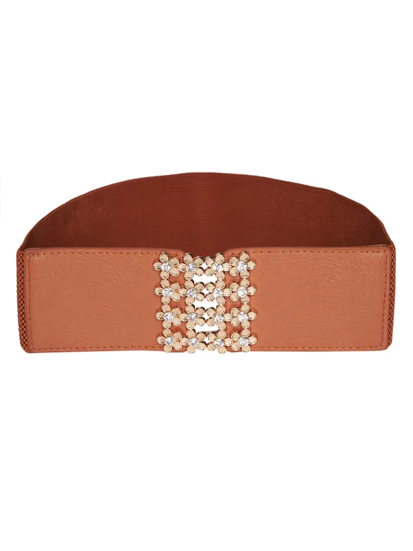 Tan_Artificial_Leather_Belt_For_Women