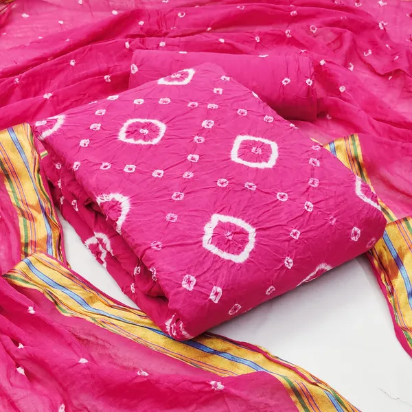 Unstitched_Suit_Dress_Material_|_Sarika_Pure_Cotton_Hand_Bandhej_Bandhani_|_Premium_Unstitched_Suit_Material_For_Her_|_4.50_Meter_Top_&_Bottom_With_2_Meter_Dupatta