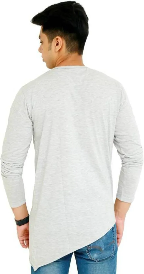 Grey_Cotton_Blend_Solid_T-Shirt_For_Men