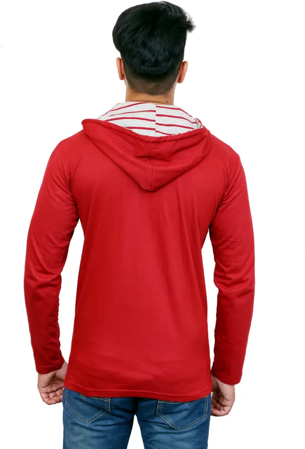 Maroon_&_Grey_Cotton_Blend_Striped_T-Shirt_For_Men