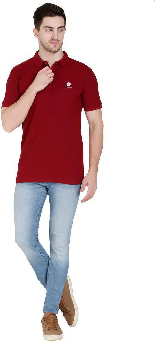 Maroon_Cotton_Blend_Solid_T-Shirt_For_Men