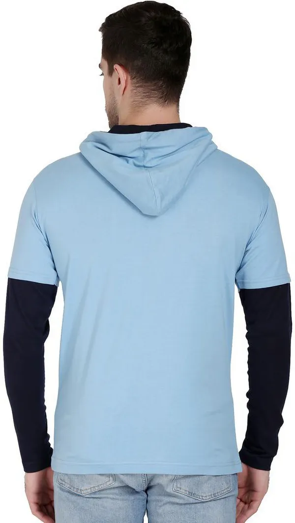 Light_Blue_Cotton_Blend_Solid_T-Shirt_For_Men