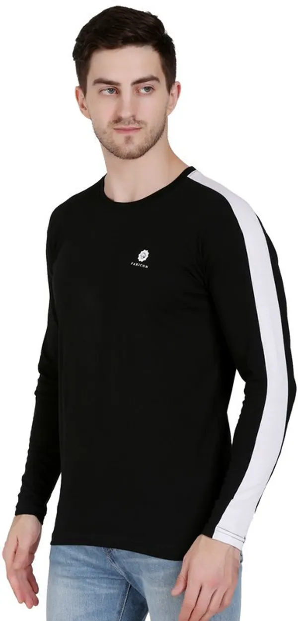 Black_Cotton_Blend_Solid_T-Shirt_For_Men