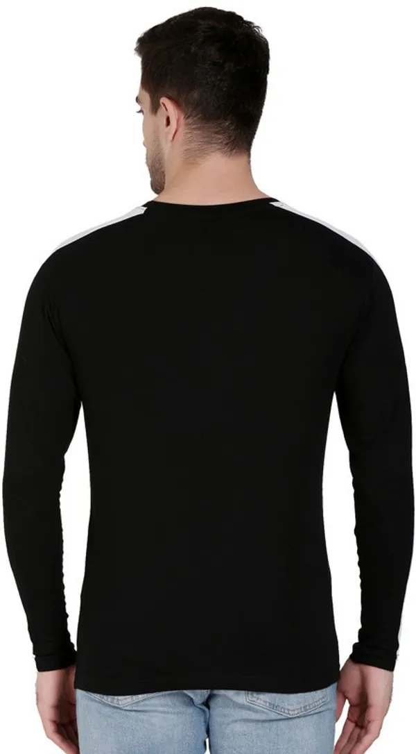 Black_Cotton_Blend_Solid_T-Shirt_For_Men