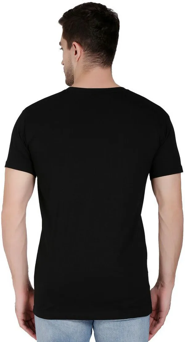 Black_Cotton_Blend_Printed_T-Shirt_For_Men