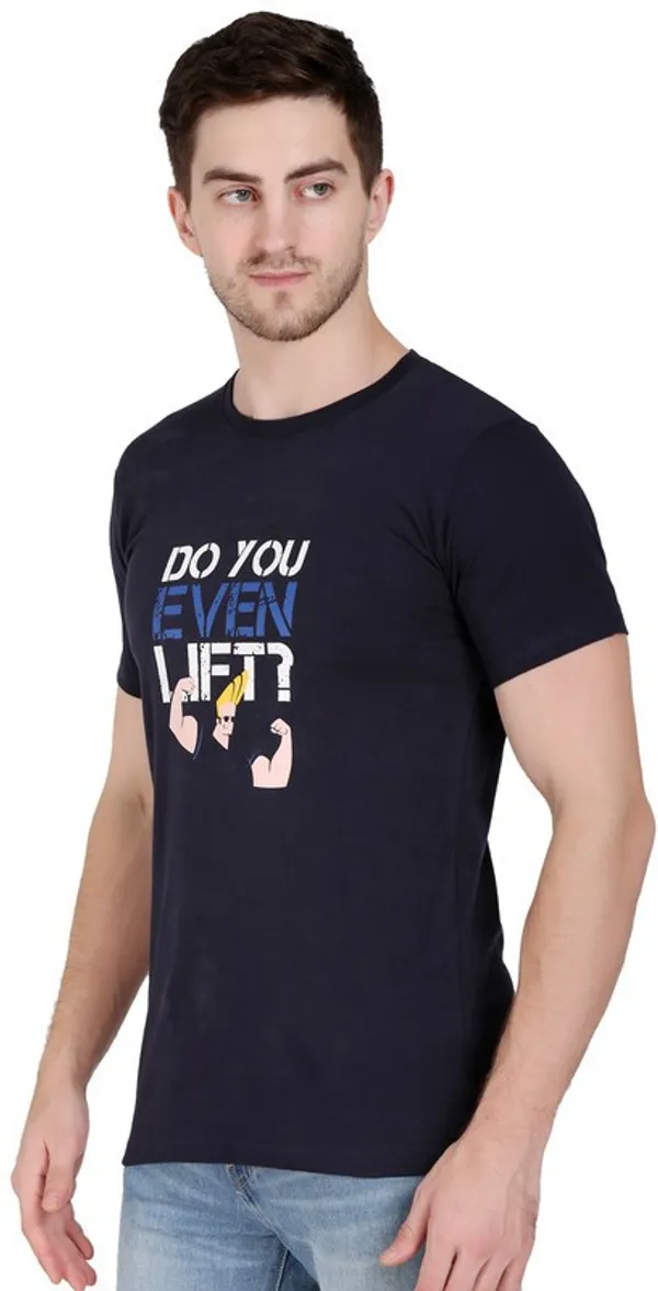 Dark_Blue_Cotton_Blend_Printed_T-Shirt_For_Men