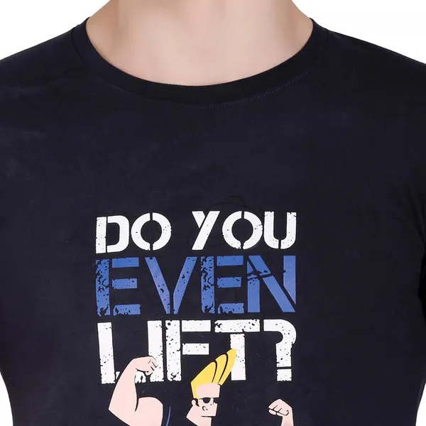 Dark_Blue_Cotton_Blend_Printed_T-Shirt_For_Men