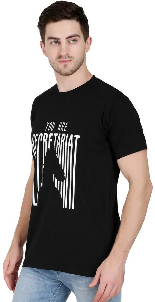Black_Cotton_Blend_Printed_T-Shirt_For_Men