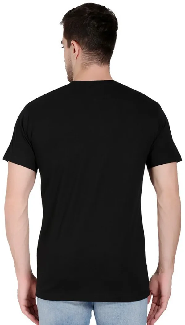 Black_Cotton_Blend_Printed_T-Shirt_For_Men