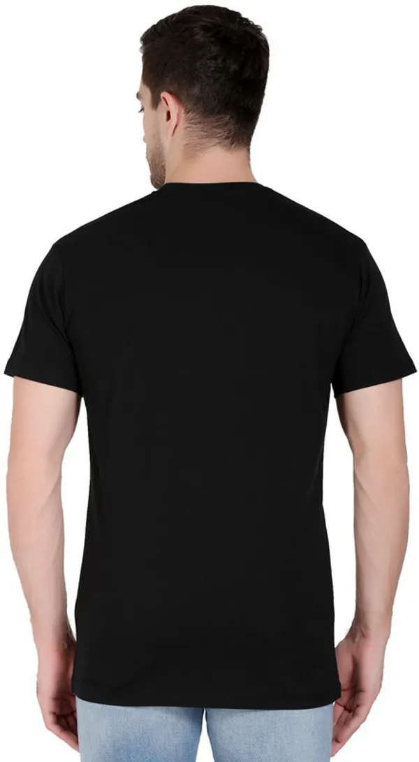 Black_Cotton_Blend_Printed_T-Shirt_For_Men