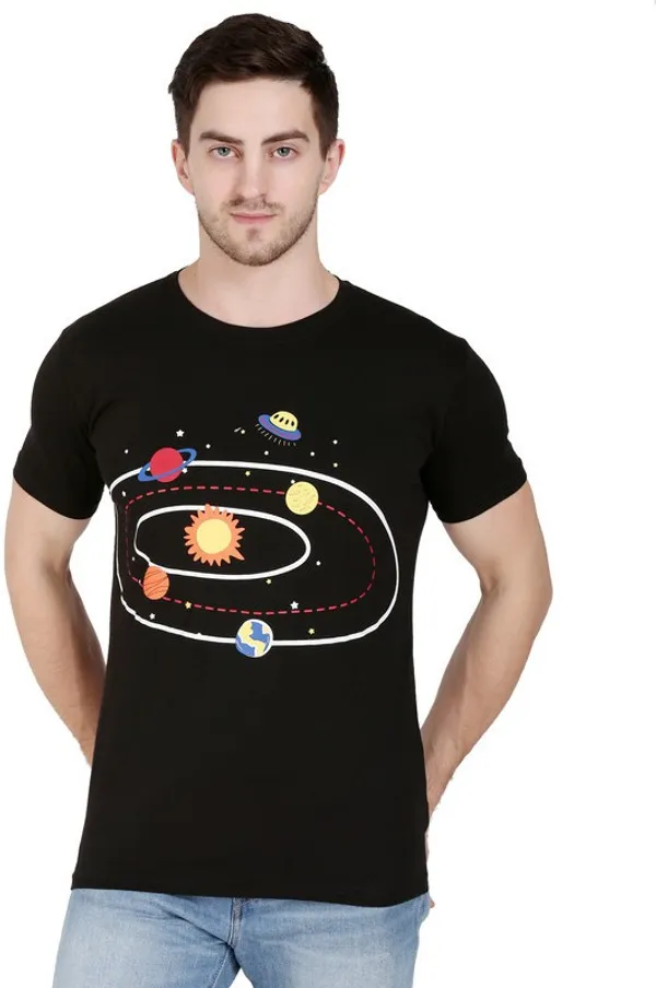 Black_Cotton_Blend_Printed_T-Shirt_For_Men