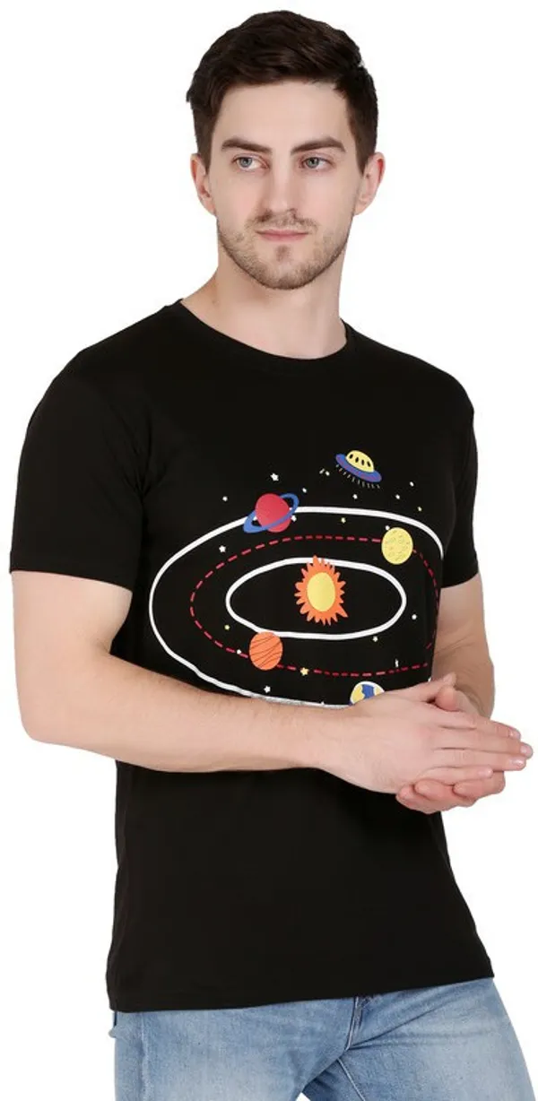 Black_Cotton_Blend_Printed_T-Shirt_For_Men
