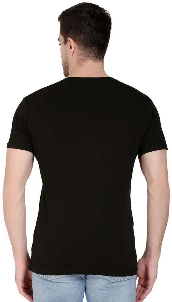 Black_Cotton_Blend_Printed_T-Shirt_For_Men