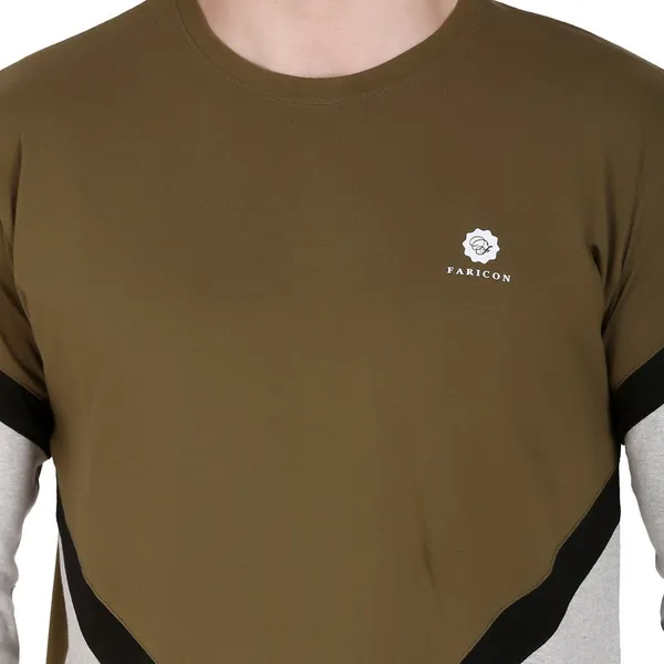 Green_Cotton_Blend_Solid_T-Shirt_For_Men