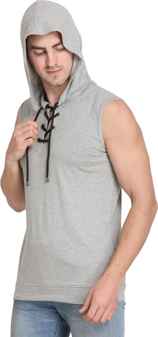 Grey_Cotton_Blend_Solid_T-Shirt_For_Men