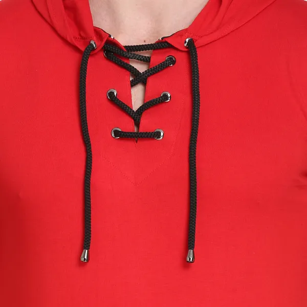 Red_Cotton_Blend_Solid_T-Shirt_For_Men