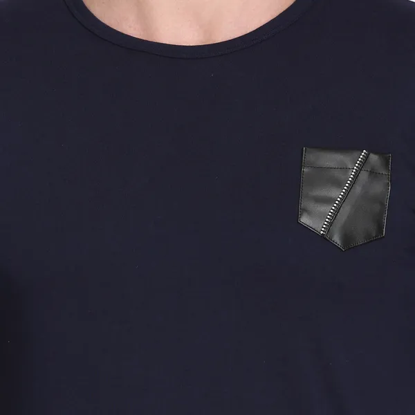 Dark_Blue_Cotton_Blend_Solid_T-Shirt_For_Men