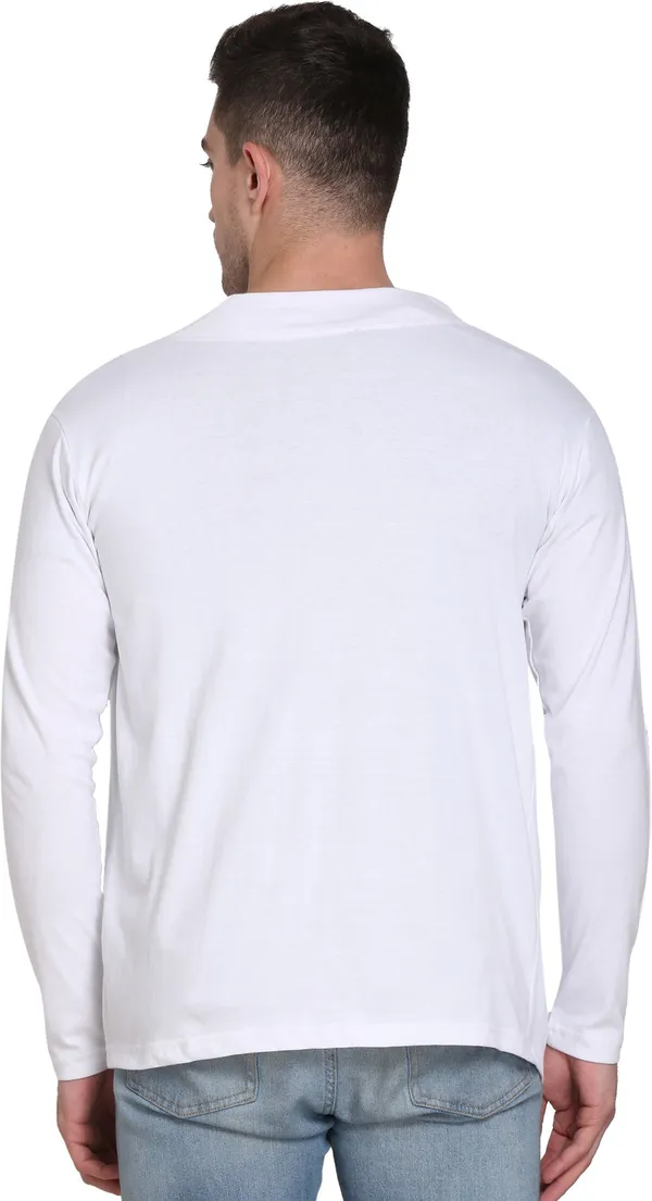 White_Cotton_Blend_Solid_T-Shirt_For_Men