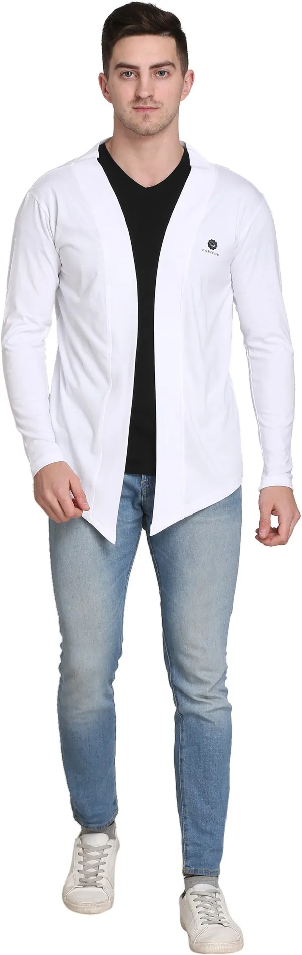White_Cotton_Blend_Solid_T-Shirt_For_Men
