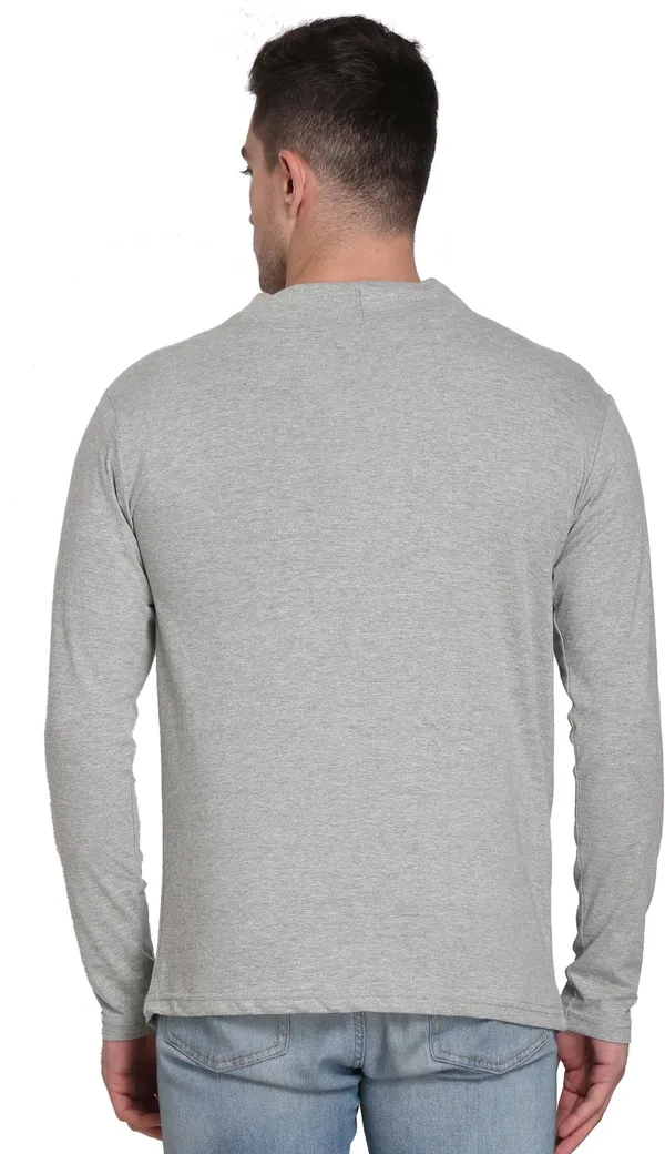 Grey_Cotton_Blend_Solid_T-Shirt_For_Men