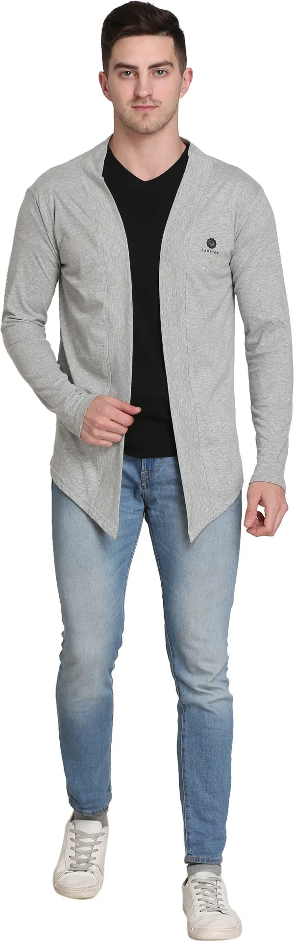 Grey_Cotton_Blend_Solid_T-Shirt_For_Men