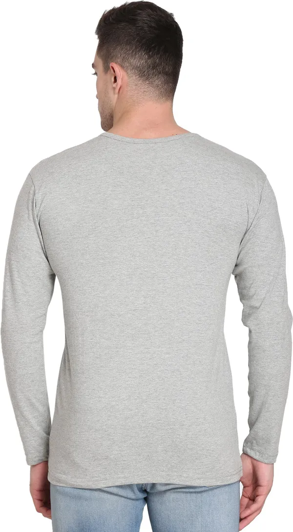 Grey_Cotton_Blend_Solid_T-Shirt_For_Men