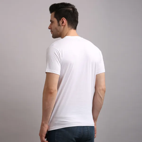 White_Cotton_Blend_Solid_T-Shirt_For_Men