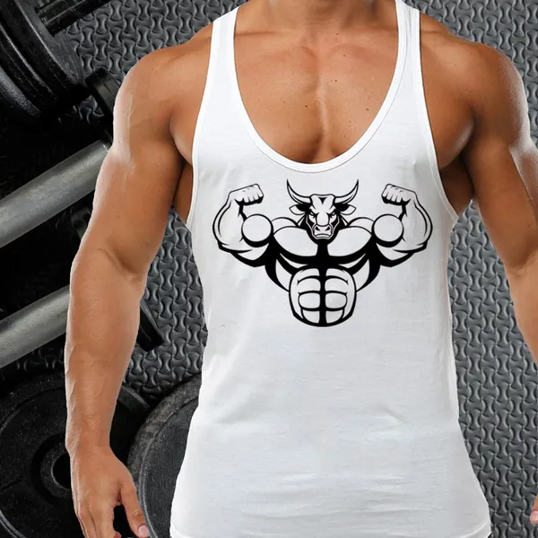 White_Polyester_Printed_Vest_For_Men