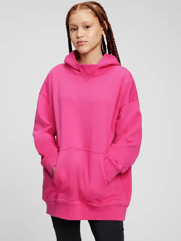 Pink_Cotton_Fleece_Blend_Solid_Sweatshirt_For_Women