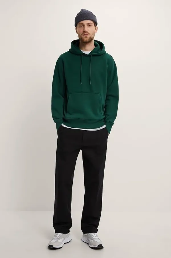 Dark_Green_Cotton_Fleece_Blend_Solid_Sweatshirt_For_Men