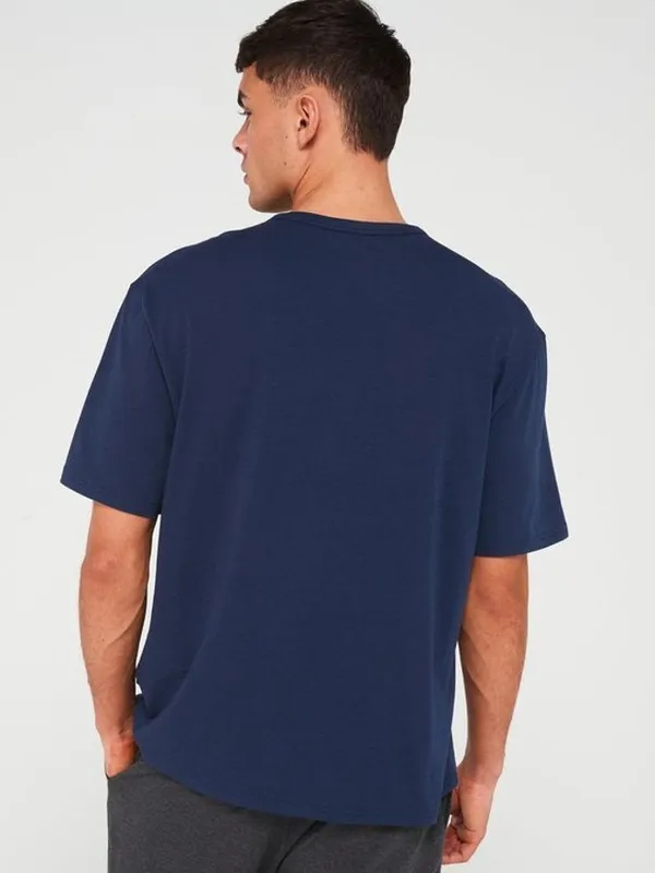 Navy_Blue_Cotton_Blend_Solid_T-Shirt_For_Men