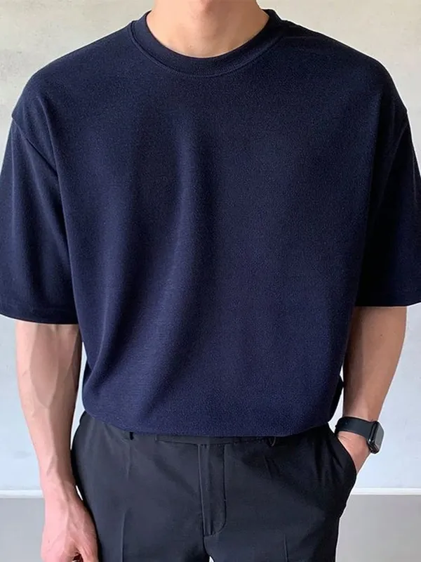 Navy_Blue_Cotton_Blend_Solid_T-Shirt_For_Men