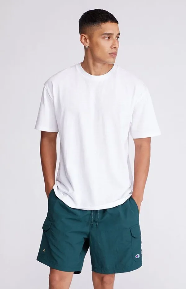 White_Cotton_Blend_Solid_T-Shirt_For_Men