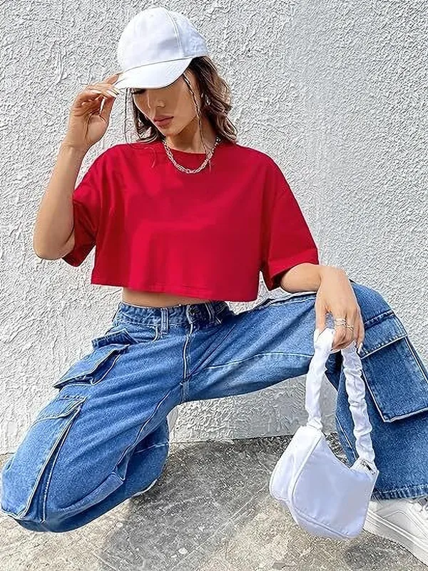 Red_Cotton_Blend_Solid_Crop_Top_For_Women