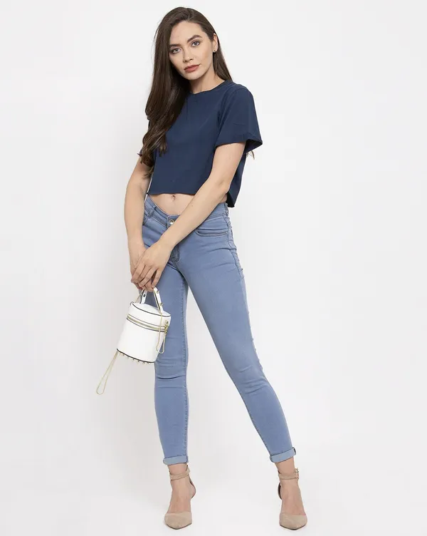 Dark_Blue_Cotton_Blend_Solid_Crop_Top_For_Women
