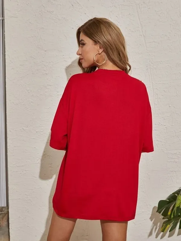 Pack_of_2_Red_Cotton_Blend_Solid_T-Shirt_For_Couple
