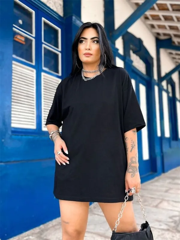 Pack_of_2_Black_Cotton_Blend_Solid_T-Shirt_For_Couple