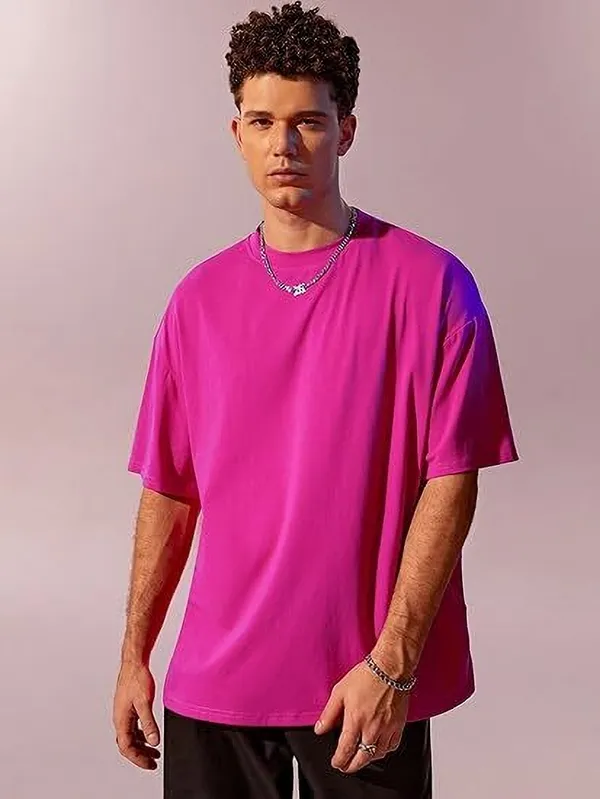 Pack_of_2_Pink_Cotton_Blend_Solid_T-Shirt_For_Couple